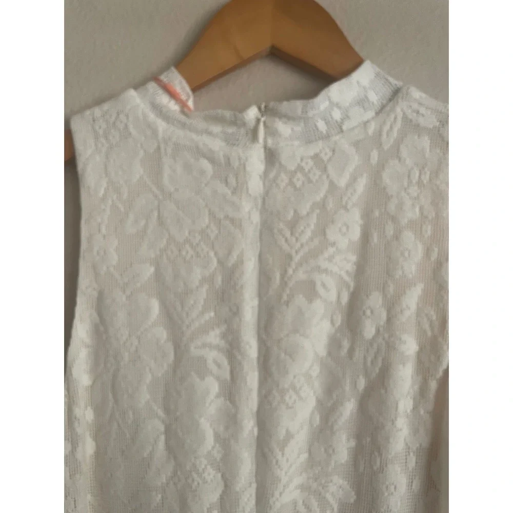 NWT Skies Are Blue Cream Sheer Floral Lace Crochet Maxi Dress Medium Boho Bridal - Picture 4 of 8